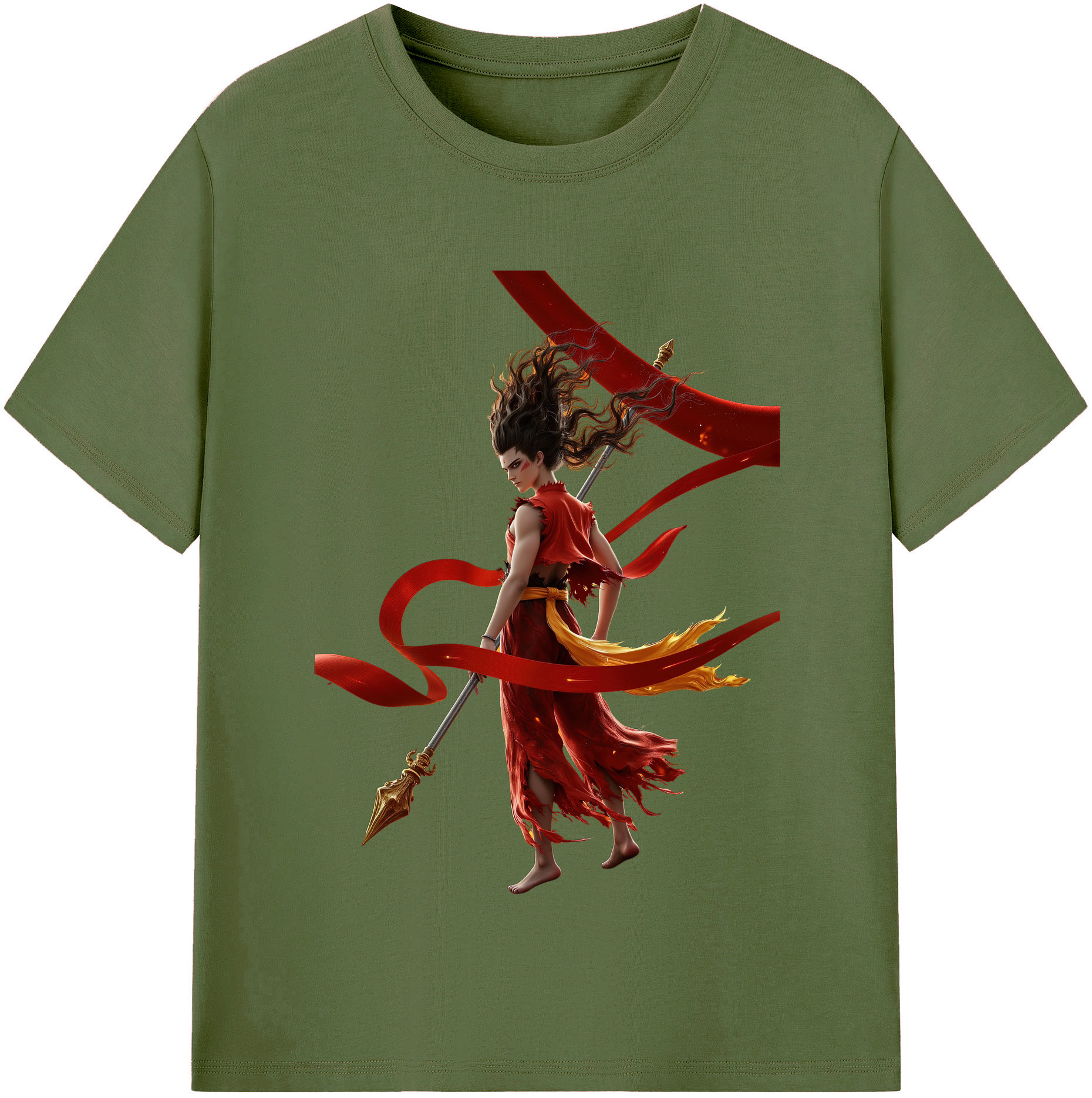 （画像用） Ne Zha 2 ナタ 魔童の大暴れ 綿100％半袖Tシャツ（フロントプリント）